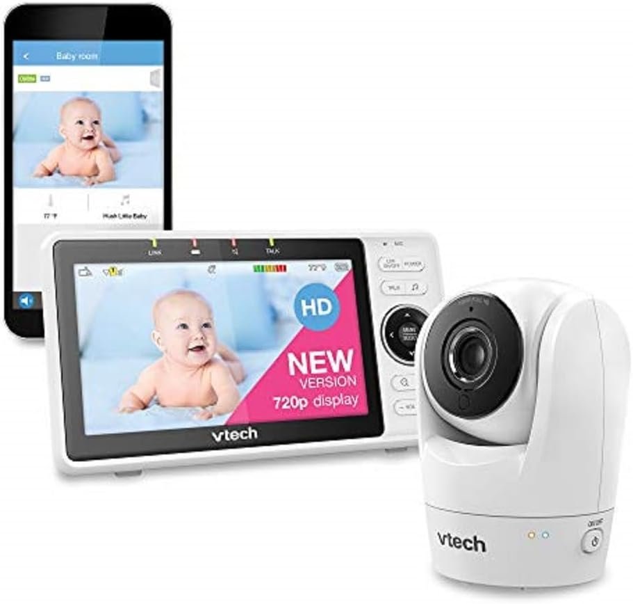 vtech Smart WiFi Baby Monitor VM901,5in 720p Display, 1080p Camera, HD NightVision, Fully Remote Pan Tilt Zoom, 2-Way Talk, free Smart Phone App